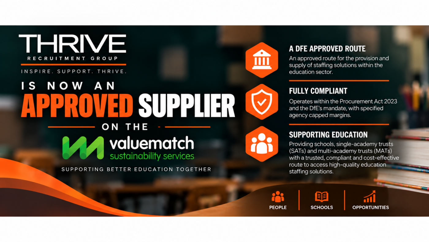 Thrive Recruitment Group is now an Approved Supplier through Value Match